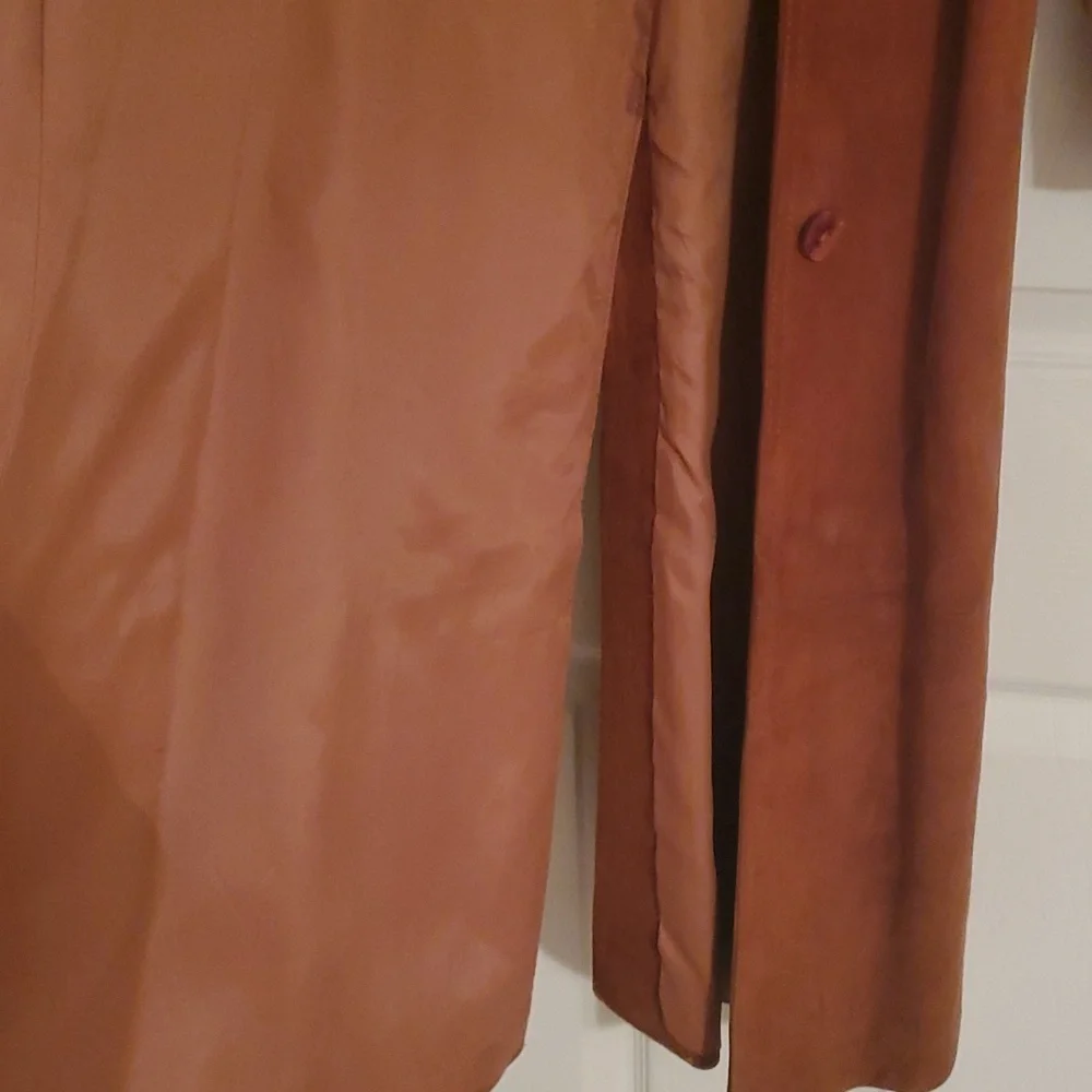 TFC Women's Belted Suede Trench Coat - Picture 11 of 16